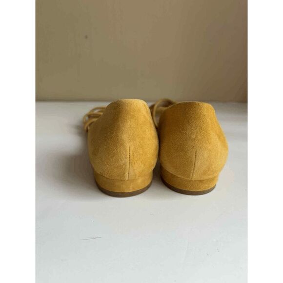 Madewell the Leia Sandal Mustard Yellow Suede Slip On Size 8 - Picture 2 of 5